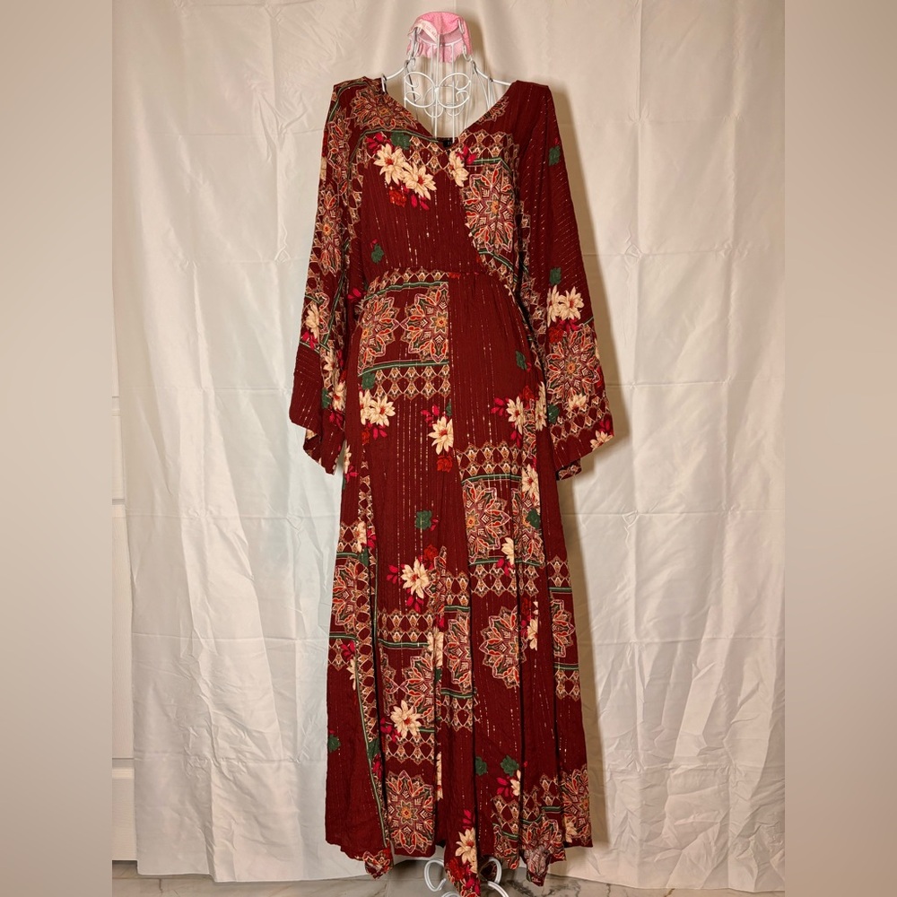 Zane Red Floral Maxi Dress